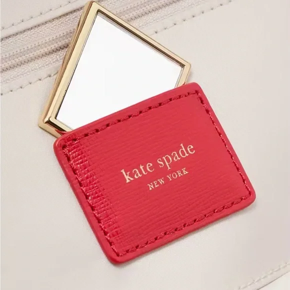 Kate Spade ♠️ NWT Devin Pixel Heart Vanity Top Handle Zip with mirror valentine - Picture 3 of 14